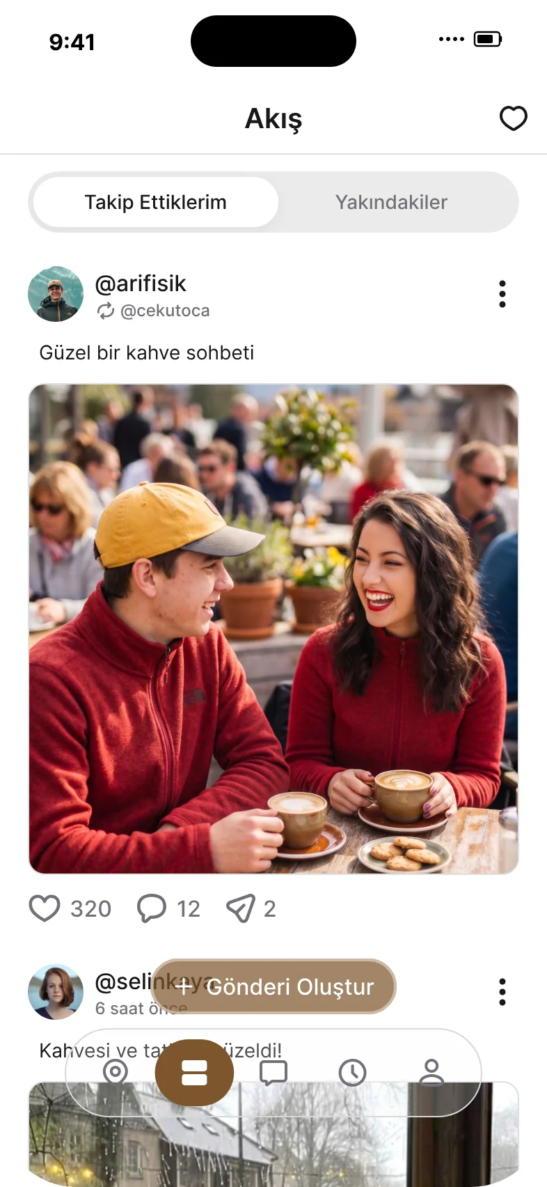 CoffeeTalks gönderi akışı