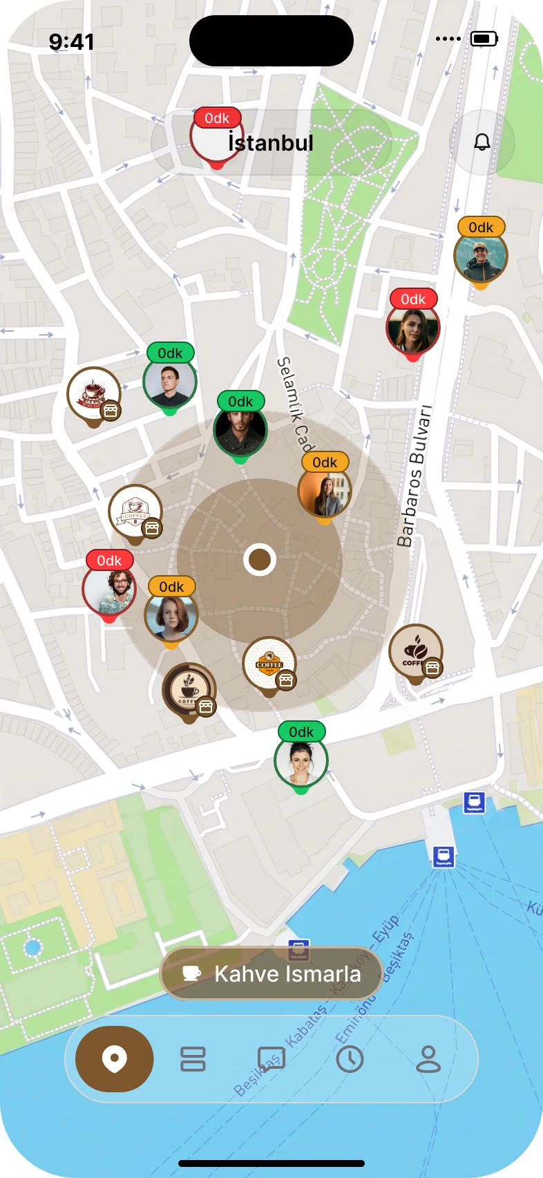 CoffeeTalks 200 metre yarıçap haritası